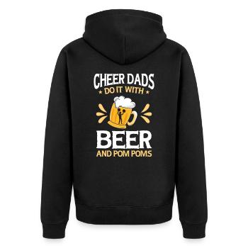 Cheerleader Proud Cheer Dad Cheerleading Beer - Unisex Premium Organic Zip Hoodie - black - Back - Nico (187cm)