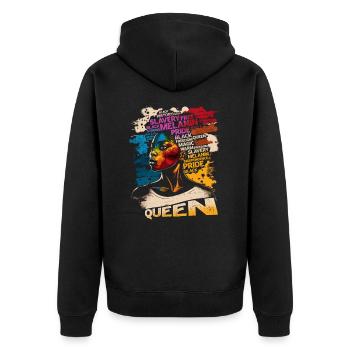 Juneteenth BLM Black Proud Woman Strong Black - Veste à capuche bio Premium Unisexe - noir - Dos - Nico (187cm)