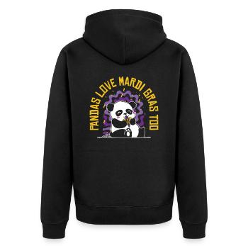 Mardi Gras Carnival Panda Mask Parade Costume - Unisex Premium Organic Zip Hoodie - black - Back - Nico (187cm)