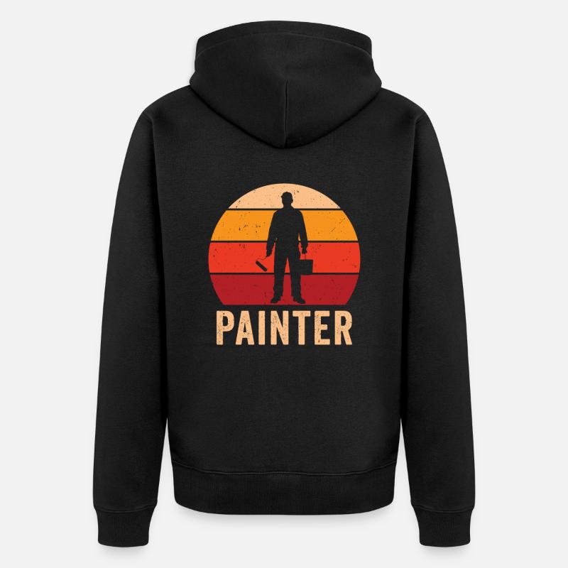 Painter Painting Professional Painter Master - Unisex Premium Organic Zip Hoodie - black