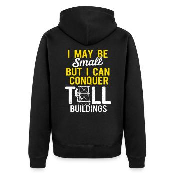 Cell Tower Climber Climbing Technician - Unisex Premium Organic Zip Hoodie - black - Back - Nico (187cm)