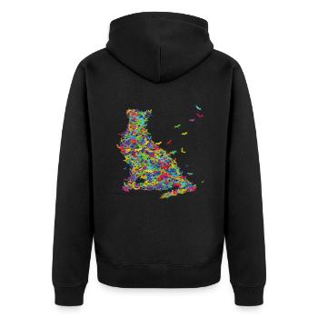 Cat Owners Animal Lovers Halloween Bats Cats - Unisex Premium Organic Zip Hoodie - black - Back - Nico (187cm)