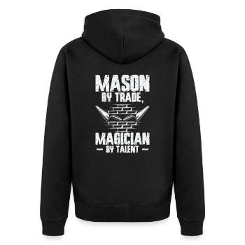 Bricklayer Brick Mason Masonry - Unisex Premium Organic Zip Hoodie - black - Back - Nico (187cm)