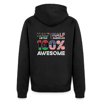 Geboren in Libyen Libyen Amerikaner USA - Unisex Premium Bio Zip Hoodie - Schwarz - Hinten - Nico (187cm)