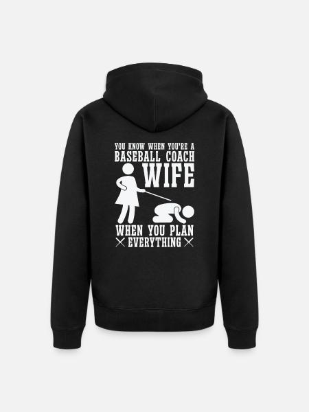 Baseball-Trainerin Ehefrau Berufstätige Mutter - Unisex Premium Bio Zip Hoodie - Schwarz