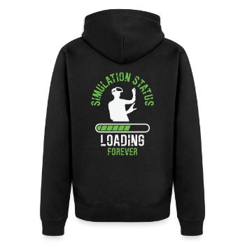 Simulation Sci Fi Futuristisch Verschwörung - Unisex Premium Bio Zip Hoodie - Schwarz - Hinten - Nico (187cm)