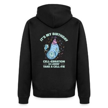Wissenschaft Thema Geburtstagsfeier Chemie - Unisex Premium Bio Zip Hoodie - Schwarz - Hinten - Nico (187cm)