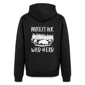 Journée mondiale de la conservation Rétro-Bison Wildlife Animal Welfare - Veste à capuche bio Premium Unisexe - noir - Dos - Nico (187cm)