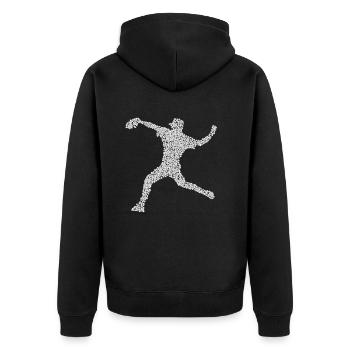Baseball Pitcher Softball Catcher Baseball - Unisex Premium Organic Zip Hoodie - black - Back - Nico (187cm)