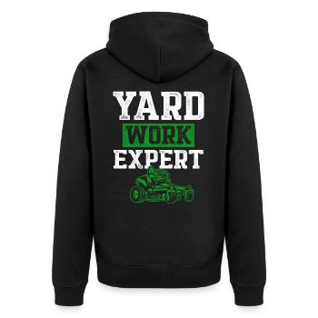 Lawn Mower Mowing Landscaping Landscaper - Unisex Premium Organic Zip Hoodie - black - Back - Nico (187cm)