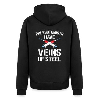 Phlebotomist Phlebotomy Nurse Tech - Unisex Premium Organic Zip Hoodie - black - Back - Nico (187cm)