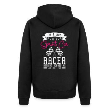 Sprint Car Dirt Track Racing - Unisex Premium Bio Zip Hoodie - Schwarz - Hinten - Nico (187cm)