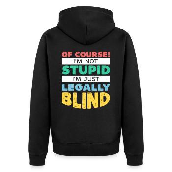 Braille-Schrift Blinde Blindheit Bewusstsein - Unisex Premium Bio Zip Hoodie - Schwarz - Hinten - Nico (187cm)