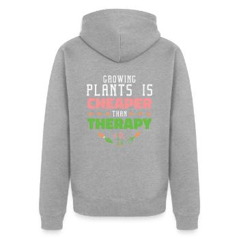 Jardinage Thérapie Jardinier Plantation Horticulture - Veste à capuche bio Premium Unisexe - gris chiné - Dos - Nico (187cm)