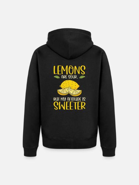 Lemon Fruit Lemonade Citrus - Unisex Premium Organic Zip Hoodie - black