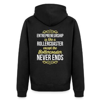 Unternehmer Unternehmen Unternehmertum - Unisex Premium Bio Zip Hoodie - Schwarz - Hinten - Nico (187cm)