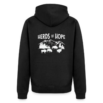 World Wildlife Day Retro Bison Wildlife Animal - Unisex Premium Organic Zip Hoodie - black - Back - Nico (187cm)