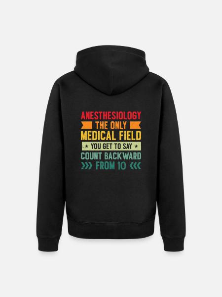 Anesthesia Anesthesiologist Nurse Anesthesiology - Unisex Premium Organic Zip Hoodie - black