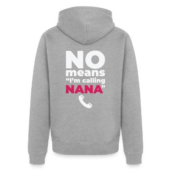 Großelterntag Oma verwöhnt Lieblingsenkel - Unisex Premium Bio Zip Hoodie - Grau meliert - Hinten - Nico (187cm)
