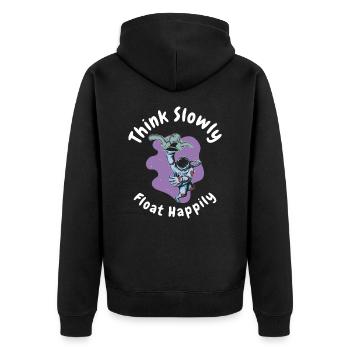 Weltraum Astronaut Schwebende Wildtiere Reptil - Unisex Premium Bio Zip Hoodie - Schwarz - Hinten - Nico (187cm)