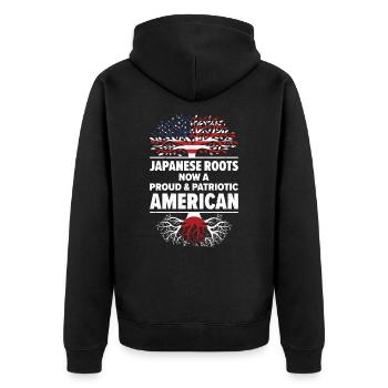 Né japonais Japonais Américain USA - Veste à capuche bio Premium Unisexe - noir - Dos - Nico (187cm)