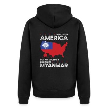 Nés : Birman, Myanmar, Américain, États-Unis - Veste à capuche bio Premium Unisexe - noir - Dos - Nico (187cm)