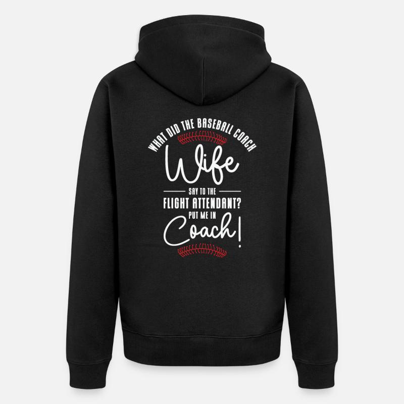 Baseball-Trainerin Ehefrau Berufstätige Mutter - Unisex Premium Bio Zip Hoodie - Schwarz