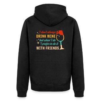 Dégustation de vin Dégustation de vin Amateurs de vin - Veste à capuche bio Premium Unisexe - noir - Dos - Nico (187cm)