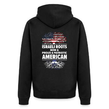 Né: Israël, Israël, Américain, États-Unis - Veste à capuche bio Premium Unisexe - noir - Dos - Nico (187cm)