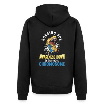 Journée mondiale du syndrome de Down - Veste à capuche bio Premium Unisexe - noir - Dos - Nico (187cm)