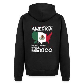 Né mexicain, Mexique, Américain, États-Unis - Veste à capuche bio Premium Unisexe - noir - Dos - Nico (187cm)