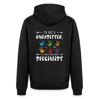 Early Childhood Education Educator Teacher - Unisex Premium Organic Zip Hoodie - black - Back - Nico (187cm)
