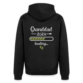 Granddad 2024 Loading Pregnancy Grandfather Birth - Unisex Premium Organic Zip Hoodie - black - Back - Nico (187cm)