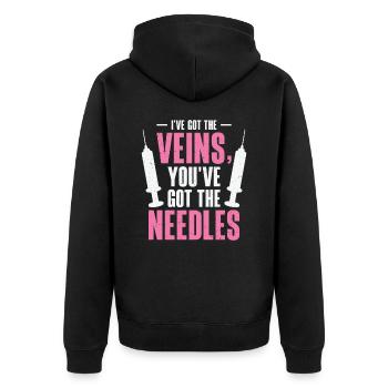 Phlebotomist Phlebotomy Nurse Tech - Unisex Premium Organic Zip Hoodie - black - Back - Nico (187cm)