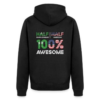 Geborener Saudi-Araber Saudi-Arabien Amerikaner - Unisex Premium Bio Zip Hoodie - Schwarz - Hinten - Nico (187cm)