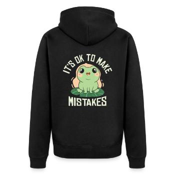Fehler Frösche Herpetologe Wildtiere Leben Zitate - Unisex Premium Bio Zip Hoodie - Schwarz - Hinten - Nico (187cm)