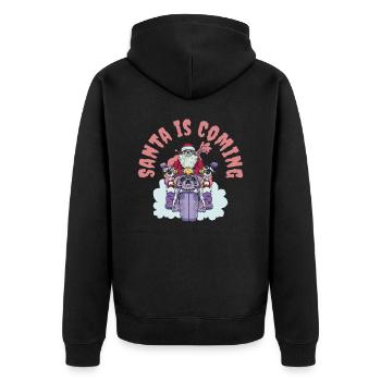 Scary Santa Weihnachten Urlaub Halloween - Unisex Premium Bio Zip Hoodie - Schwarz - Hinten - Nico (187cm)