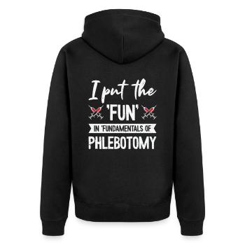 Phlebotomist Phlebotomy Nurse Tech - Unisex Premium Organic Zip Hoodie - black - Back - Nico (187cm)