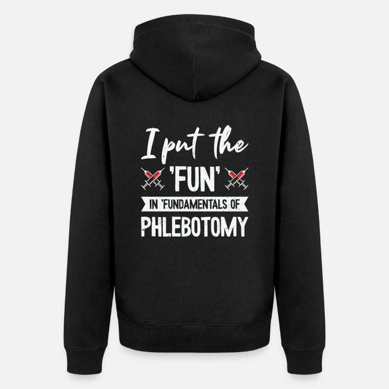 Phlebotomist Phlebotomie Krankenschwester Tech - Unisex Premium Bio Zip Hoodie - Schwarz