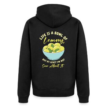 Limonade citron agrumes - Veste à capuche bio Premium Unisexe - noir - Dos - Nico (187cm)
