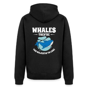 Journée mondiale de la conservation : Animaux marins de rorquals bleus - Veste à capuche bio Premium Unisexe - noir - Dos - Nico (187cm)