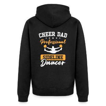 Cheerleader Stolzes Cheer Dad Cheerleading - Unisex Premium Bio Zip Hoodie - Schwarz - Hinten - Nico (187cm)