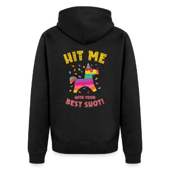 Cinco De Mayo Mexican Piñata Fiesta Party - Unisex Premium Organic Zip Hoodie - black - Back - Nico (187cm)