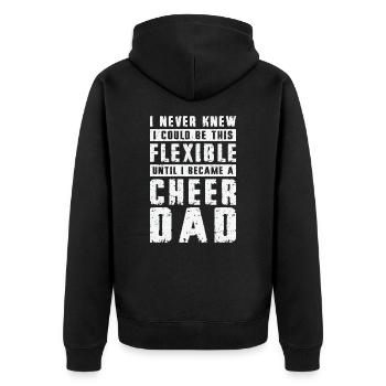 Cheerleader Proud Cheer Dad Cheerleading Beer - Unisex Premium Organic Zip Hoodie - black - Back - Nico (187cm)