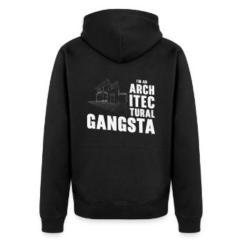 Architektonischer Beruf Gangsta Historische - Unisex Premium Bio Zip Hoodie - Schwarz - Hinten - Nico (187cm)