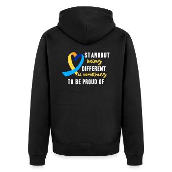 Journée mondiale du syndrome de Down : des énigmes pour - Veste à capuche bio Premium Unisexe - noir - Dos - Nico (187cm)