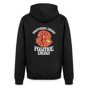 Schütze Energie Positivität Konstellation - Unisex Premium Bio Zip Hoodie - Schwarz - Hinten - Nico (187cm)