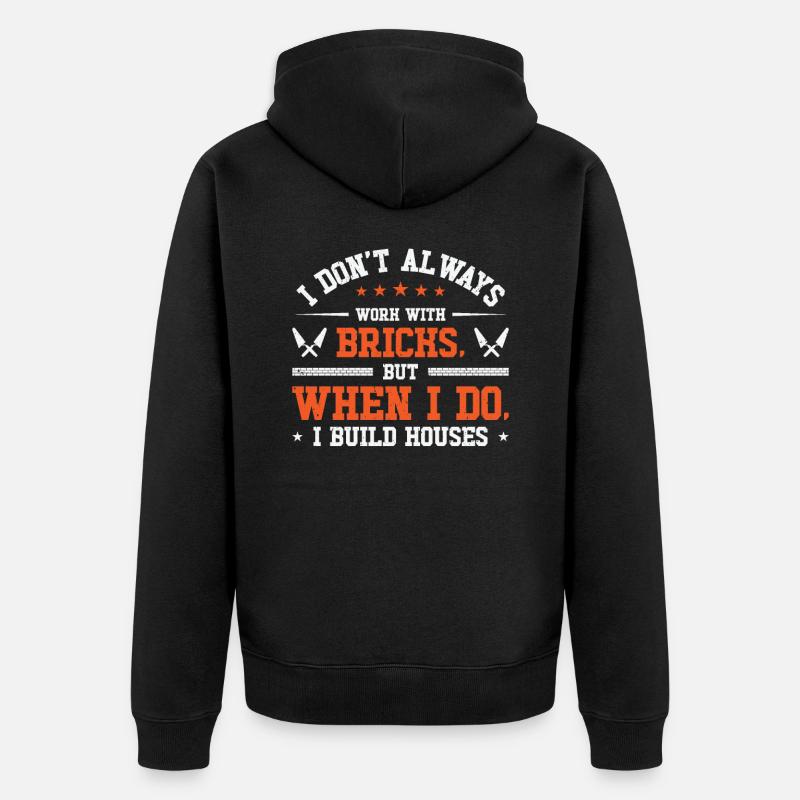 Bricklayer Brick Mason Masonry - Unisex Premium Organic Zip Hoodie - black