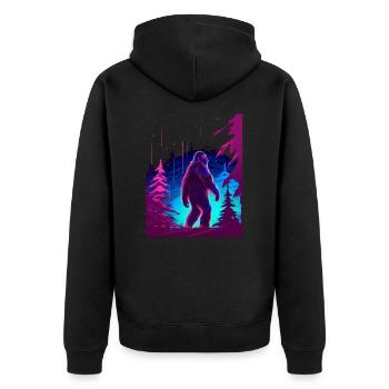 Bassquatch Bigfoot Stargazing Sasquatch Yeti - Unisex Premium Organic Zip Hoodie - black - Back - Nico (187cm)
