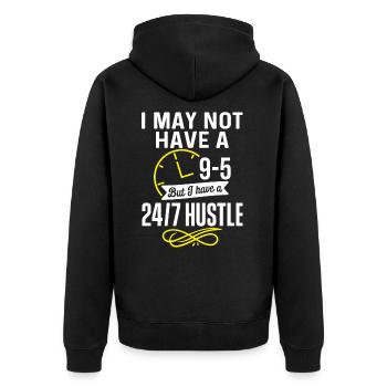 Unternehmer Unternehmen Unternehmertum - Unisex Premium Bio Zip Hoodie - Schwarz - Hinten - Nico (187cm)
